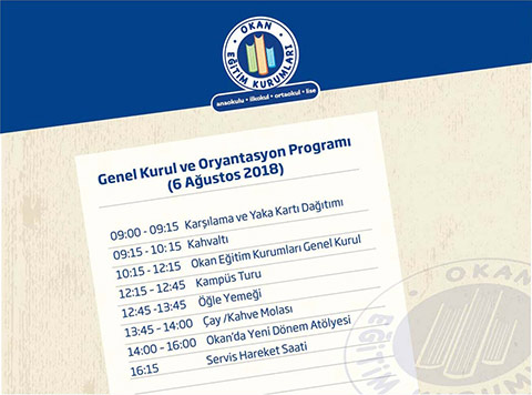 Okan Koleji 2018-2019 Genel Kurul Oryantasyon Programı 