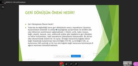 5 Haziran Dünya Çevre Günü Etkinliğimizi Online Olarak Gerçekleştirdik 