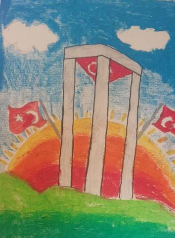 Öğrencilerimizin 18 Mart Çanakkale Zaferi Resim Sergisi Bahar Yılmaz 6B