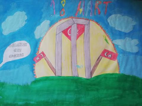 Öğrencilerimizin 18 Mart Çanakkale Zaferi Resim Sergisi Defne Akar 6B