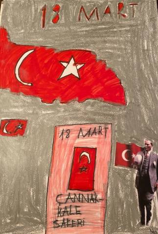 Öğrencilerimizin 18 Mart Çanakkale Zaferi Resim Sergisi Naz Ekşioğlu 4A