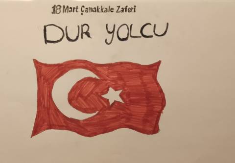 Öğrencilerimizin 18 Mart Çanakkale Zaferi Resim Sergisi Ada Avcı 6A