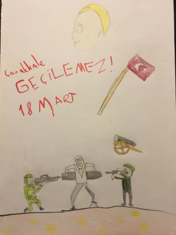 Öğrencilerimizin 18 Mart Çanakkale Zaferi Resim Sergisi Alp Serim 3B