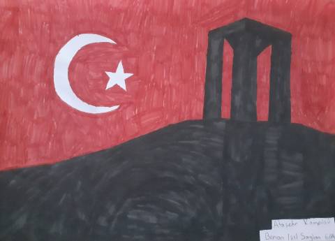 Öğrencilerimizin 18 Mart Çanakkale Zaferi Resim Sergisi Benan Işıl Saylan 6A