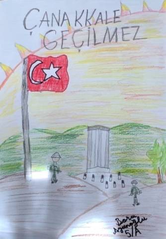 Öğrencilerimizin 18 Mart Çanakkale Zaferi Resim Sergisi Bora Ayanoğlu 5A