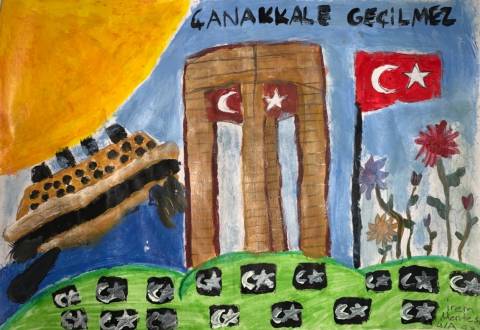 Öğrencilerimizin 18 Mart Çanakkale Zaferi Resim Sergisi İrem Menteşe 4A