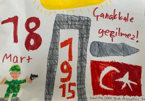 Öğrencilerimizin 18 Mart Çanakkale Zaferi Resim Sergisi Kemal Aras Şahin 3A