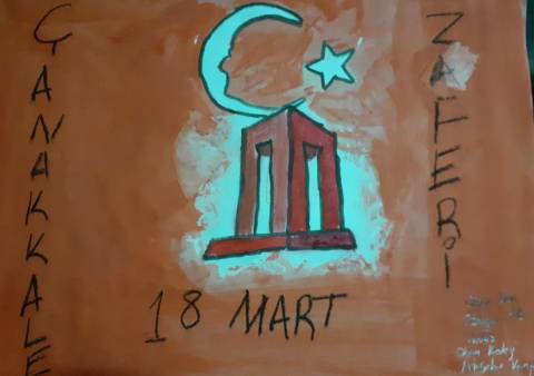 Öğrencilerimizin 18 Mart Çanakkale Zaferi Resim Sergisi Özgür Eren Özdoğan 