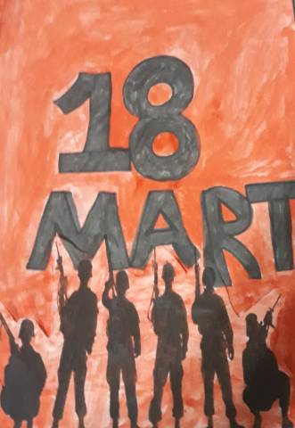 Öğrencilerimizin 18 Mart Çanakkale Zaferi Resim Sergisi Z.İpek Yamanel 6B