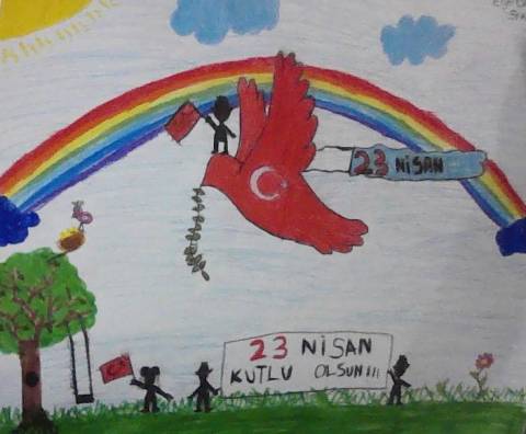 Öğrencilerimizin 23 Nisan Resim Sergisi EGE ÖRS 5A - ATAŞEHİR KAMPÜSÜ