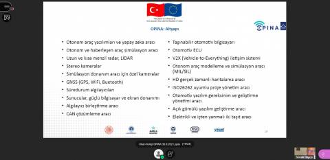 Öğrencilerimiz Sürücüsüz Araç Projesi OPINA ile İlgili Bilgi Sahibi Oldular 