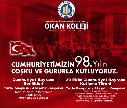 TUZLA-ATAŞEHİR KAMPÜSÜ 29 EKİM KUTLAMA TÖREN PROGRAMI 