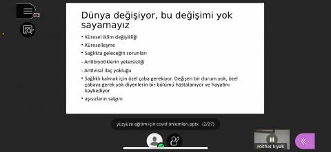 Yüz Yüze Eğitim için Sağlıklı Kalmanın Koşulları  Konulu Online Söyleşimizi Gerçekleştirdik  