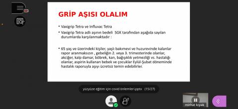 Yüz Yüze Eğitim için Sağlıklı Kalmanın Koşulları Konulu Online Söyleşimizi Gerçekleştirdik