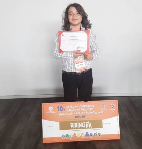 Kerem Ardahan TÜBİTAK Ortaokullar arası Araştırma Projeleri İstanbul Asya Bölge Yarışmasında Birinci Oldu 